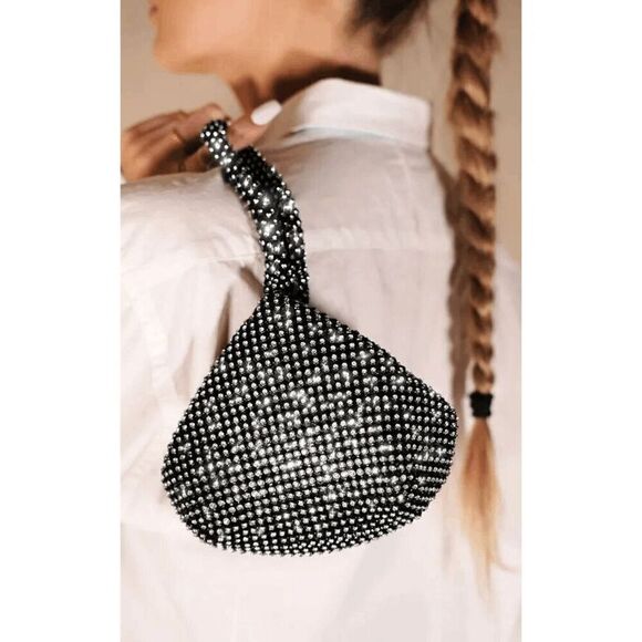 Rhinestone Decor Sparkly Shiny Bling Evening Party Purse Clutch Wristlet Bag NEW - Picture 2 of 16